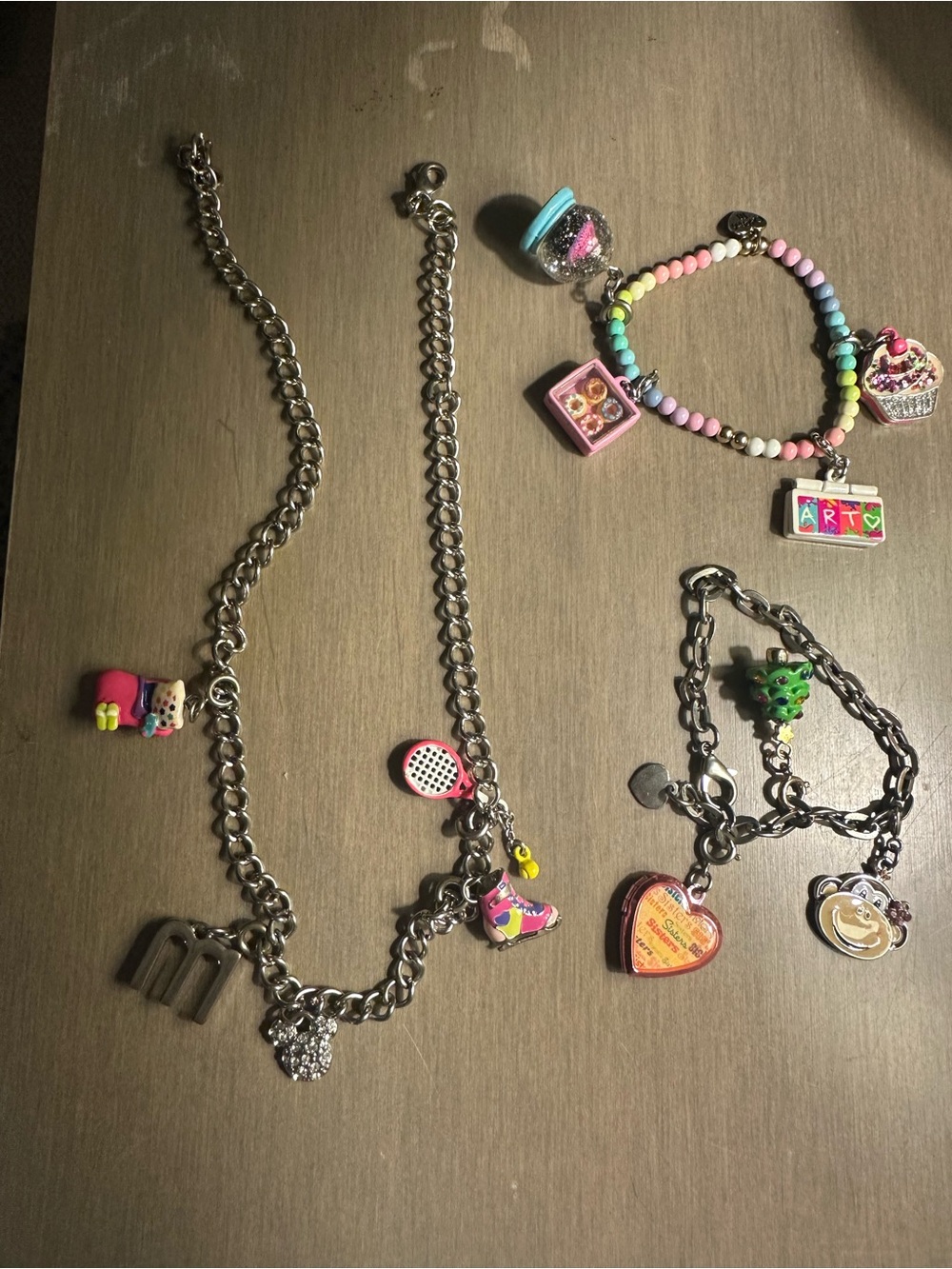Kids Multicolor Charm Necklace and Bracelet Set - Playful Pastel Beads